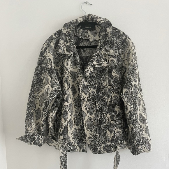 Snakeskin jacket - Zara - Picture 1 of 4